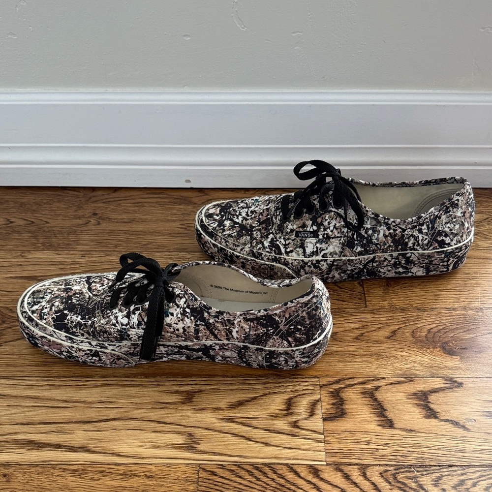 Vans x MoMA Jackson Pollock Collab Sneakers, Camo/Black + White Canvas Sneakers - Picture 7 of 11